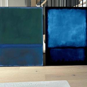 Mark rothko Green and blue art canvas set, Mark rothko reproduction, Mark rothko wall art print, Famous home wall decor, Framed canvas art