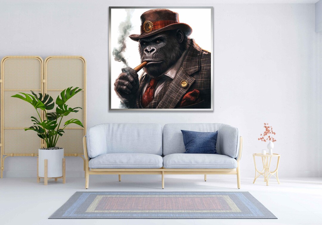 Banksy DJ Affe Regenleinwand Druck - Farbige Wandkunst, Gorilla Motiv | Auf Leinwand, Verschiedene Größen