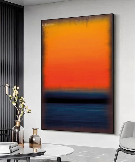Mark Rothko Mix of Colors Canvas Print, Orange and Blue Mark