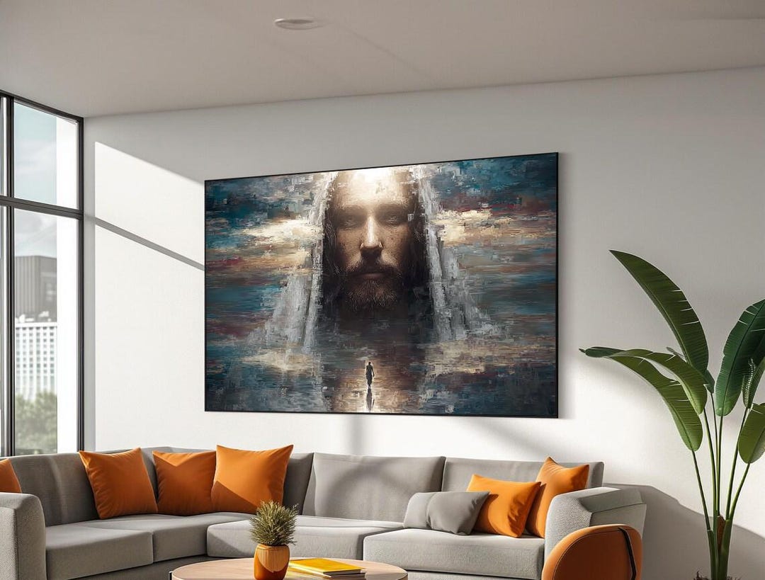 Jesus Christ Canvas Painting | Abstract Spiritual Wall Art | Divine ...