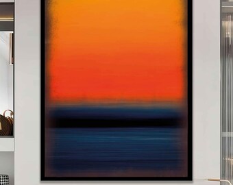 Mark Rothko Mix of Colors Canvas Print, Orange and Blue Mark