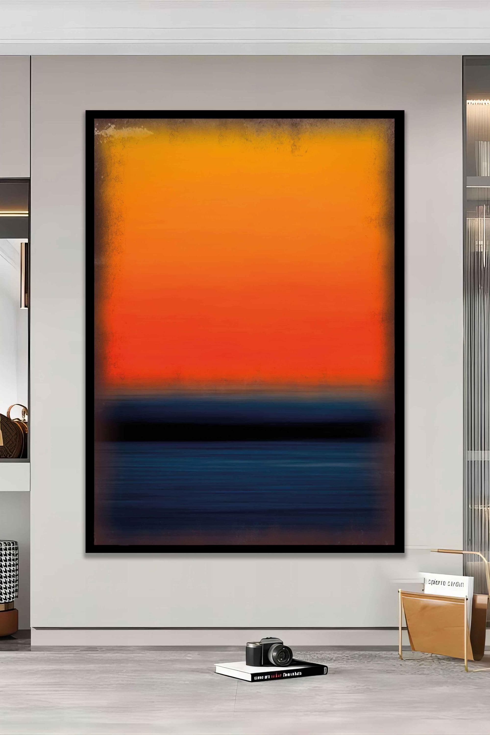 Mark Rothko Mix of Colors Canvas Print, Orange and Blue Mark
