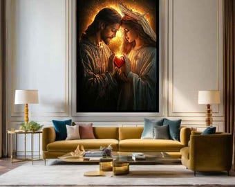 Mary and jesus painting, Mother of jesus canvas, Jesus art print, Jesus wall art, Christianity art print, Christianity art, Jesus print