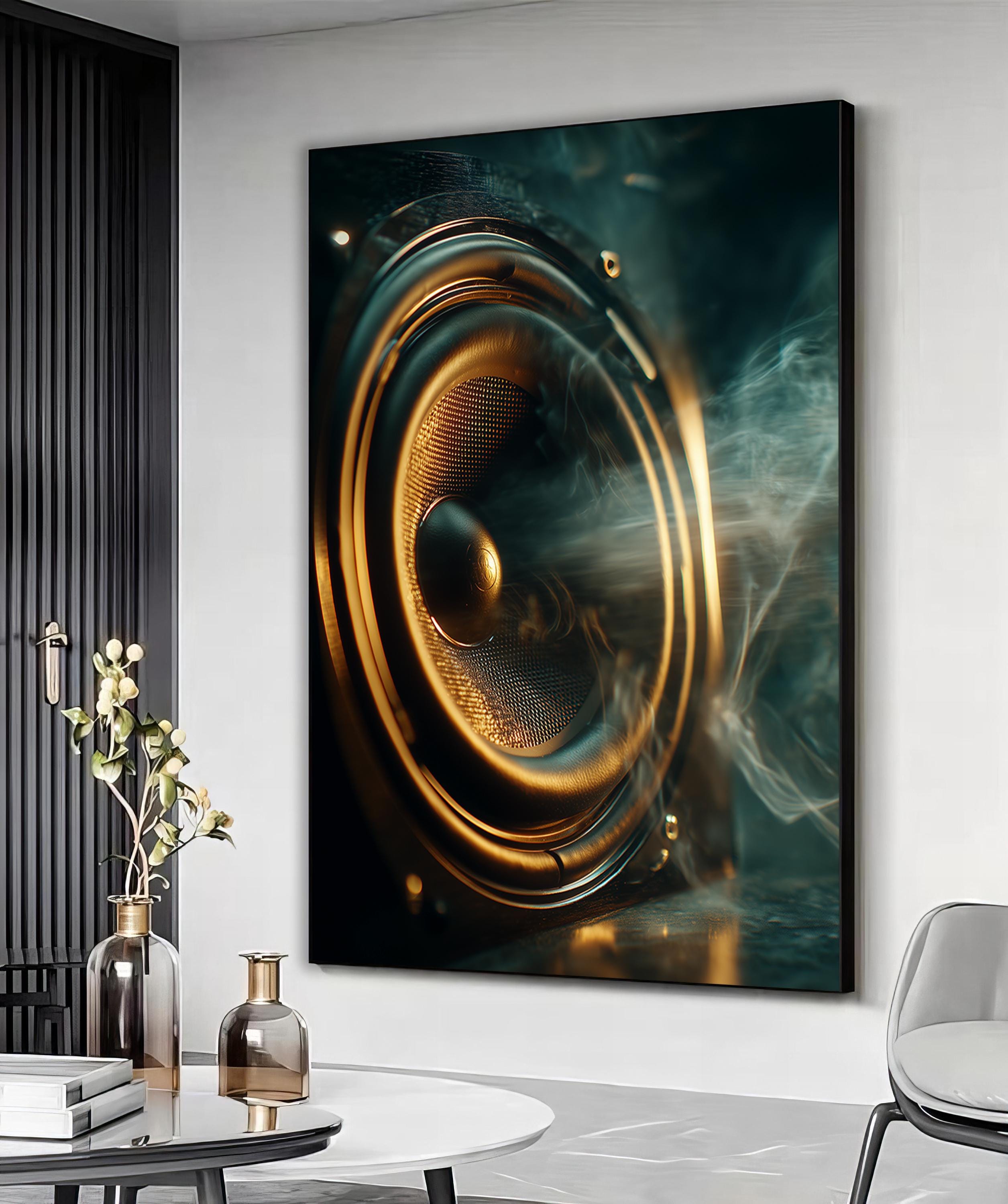 Speaker Canvas Print, Realistic Photography Speaker Wall Art