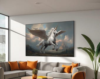 Majestic Pegasus Canvas Print: Surreal Horse Wall Art