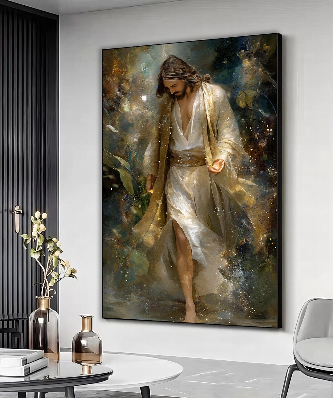Jesus Abstract Religious Art Print, Christian Canvas Art, Jesus Wall ...