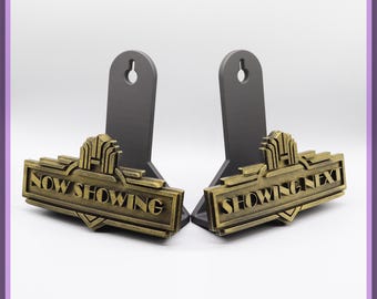 Now Showing/Showing Next - VHS/DVD wall Hangers (Free-stands on table too!)