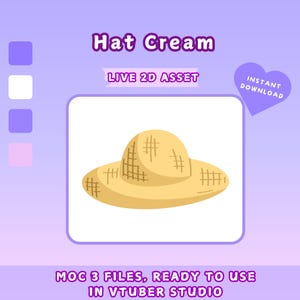 Vtuber Asset | Rigged Straw Hat, Premade Assets, Vtuber, Vtuber Prop, Animated Asset, Prop, Streaming Asset, Gift