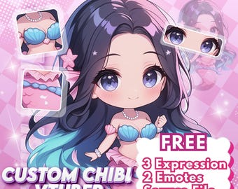Custom Chibi VTuber | Live2D Ready Model | Anime VTuber Avatar | Cute Streamer Avatar for Streaming