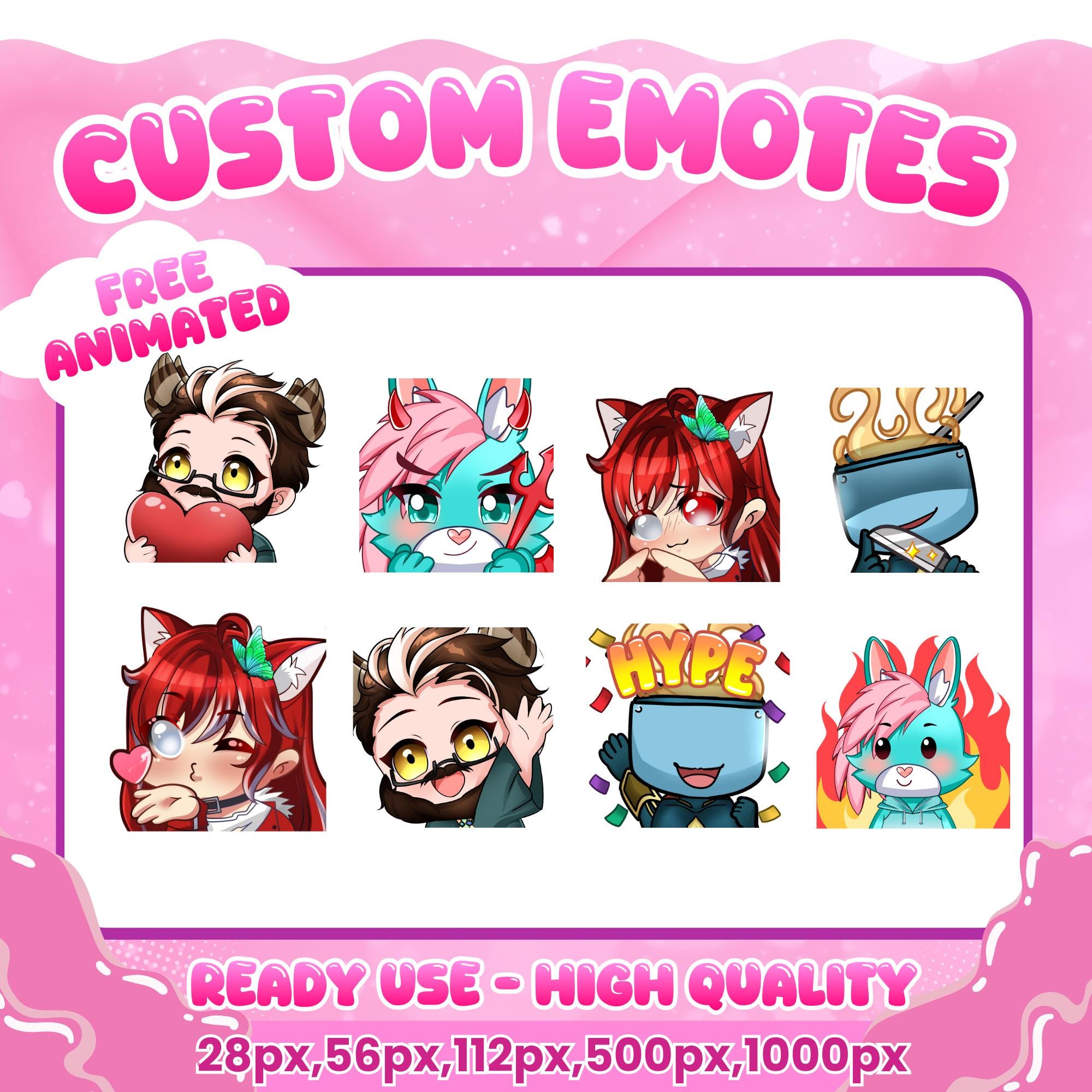 Custom Twitch Emotes | Animated Emotes | Chibi Style | Twitch Emote for ...