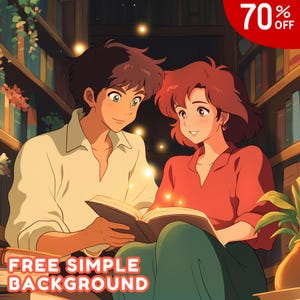 Custom Ghibli Style Portrait, Anime Illustration from Your Photo, High-Res Cartoon Drawing, Printable Personalized Digital Wall Art Download