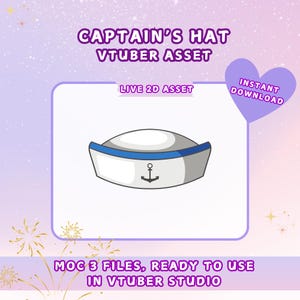 Vtuber Captain&#39;s Hat Asset: Live2D Ready (Digital Download)