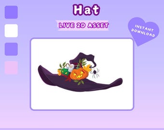 Rigged Sorcerer's Hat Vtuber Asset: Live2D Witch Hat Prop