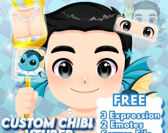 Custom Chibi VTuber Model Commission | Anime VTuber Avatar for Streaming