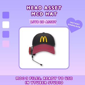 Rigged Fast Food Hat Vtuber Asset: Premade Prop
