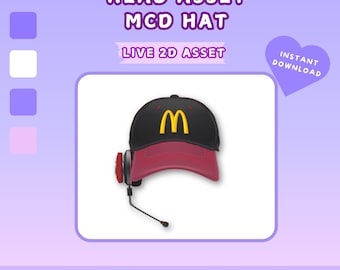 Chapéu de Fast Food Rigged Vtuber Ativo: Suporte Premade