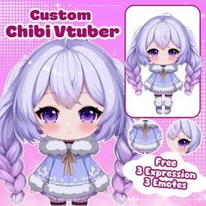 Custom Chibi Vtuber Model: Fully Rigged, Commercial Use