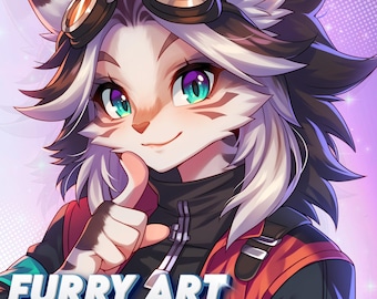 Custom Furry Art Illustration, Fursona Commission, Anthro Drawings, Profile Picture