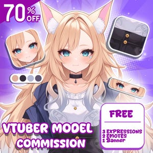 Custom Vtuber Model & Rigging: Live2D Anime Character Design, Commercial Use