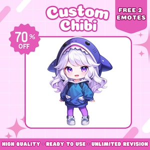 Custom Kawaii portrait, Kawaii Portrait, Couple Portrait, Chibi portrait, Chibi Character, Anime Portrait Commission, chibi character vtuber