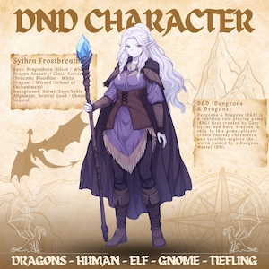 DnD Character Reference Sheet, CUSTOM DND Character, Fantasy Character Commission, Dungeons and Dragons, DnD Character Portrait, RPG, Gift