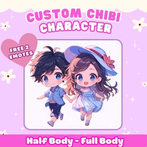 Custom Chibi, Couple Chibi, Chibi Character, Chibi Logo, Cute Chibi, Chibi Emotes, Chibi Fanart, Chibi Commission, Valentine Gift For Wife