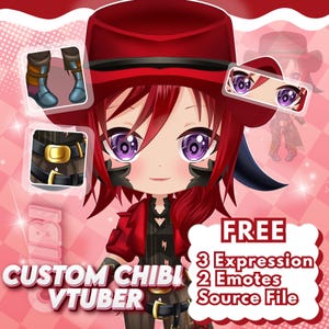 Aangepast Chibi Vtuber-model: Live2D anime-personageontwerp