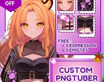 Custom Anime PNGTuber Model: Streaming Avatar Commission, Pngtuber Character Design for Stream