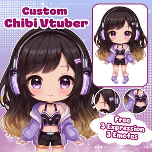 CUSTOM CHIBI VTUBER | Benutzerdefiniertes Vtuber-Modell, Live2D-Modell, Vtuber Design, Vtuber-Charakter, Anime Art, Anime-Charakter, Chibi Vtuber-Modell