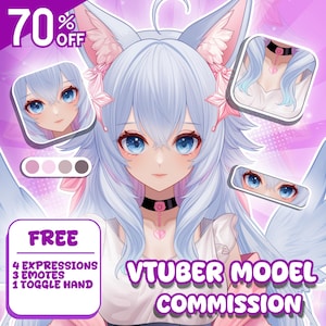 Benutzerdefinierte Live2d Vtuber Modell vbrücker Kommerzielle Nutzung, Anime Charakter Design, Bereit zur Takelage verwenden Sie für Ihren Stream Vtuber Männlich Weiblich