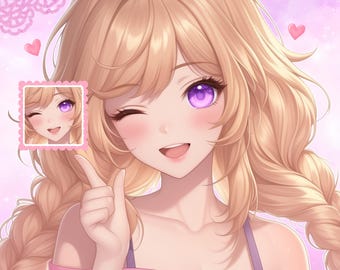 Custom Anime PFP Commission, Twitch Avatar Illustration, Digital Art