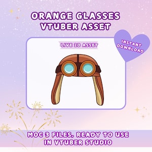 Rigged Aviator Hat Vtuber Asset: Animated Streaming Prop