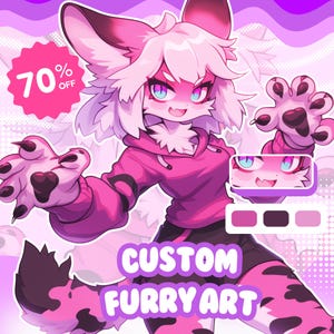 Furry Art Commission - Original Character Portrait- Personalized OC Fursona Design