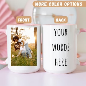 Custom Coffee Mug with Photo, Personalized Picture Coffee Cup, Anniversary Mug Gift for Him,Personalized image mug for Mom,Gift for Dad