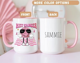 Mug For Cancer Survivor Woman,Custom Cancer Fighter Gift,Mug For Cancer Patient,Breast Cancer Support Gift,Breast Cancer Personalized Mug