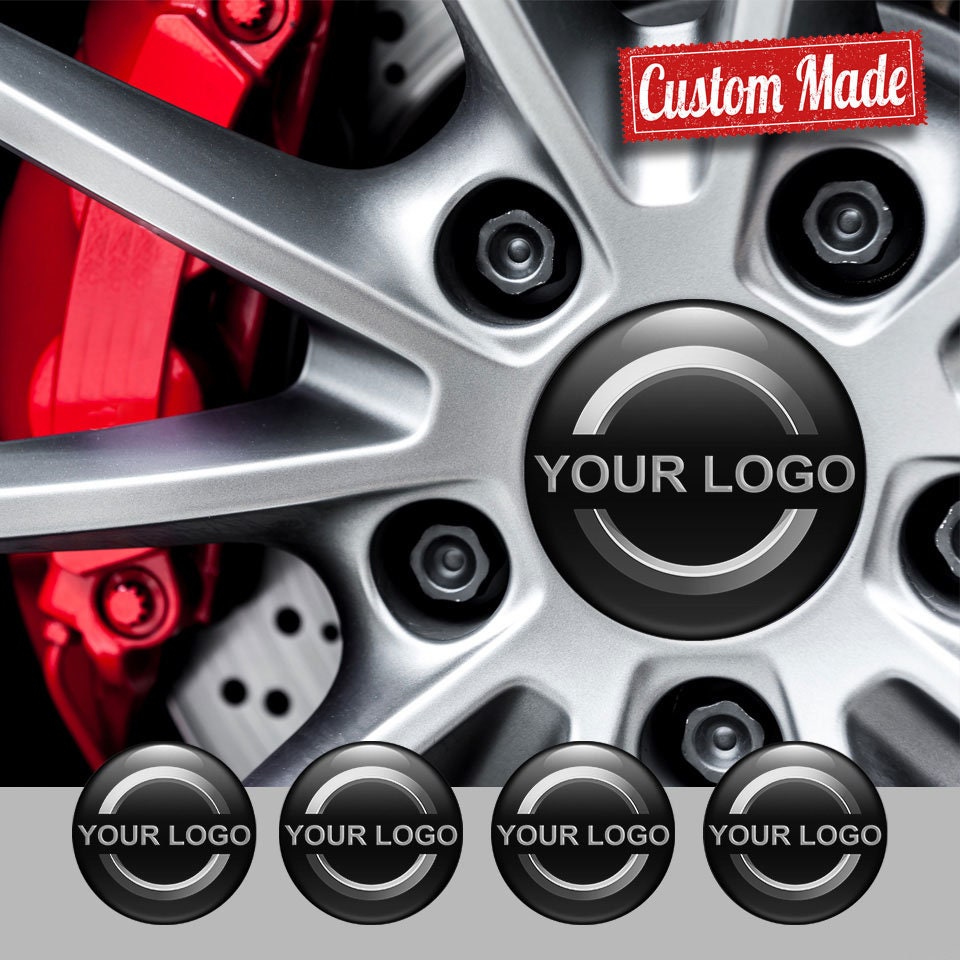 Set of 4 Center Wheel Cap Stickers Custom Handmade Decals Rim Emblems