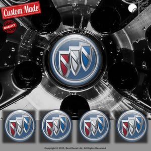 Set of 4 Buick Decals Center Wheel Cap Stickers Custom Handmade Rim Emblems Multiple Designs