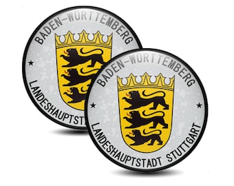 2pcs 3D Gel Registration Stickers Baden-Württemberg All Regions and Districts German License Plate Silicone Seal Badge Plakette Decals