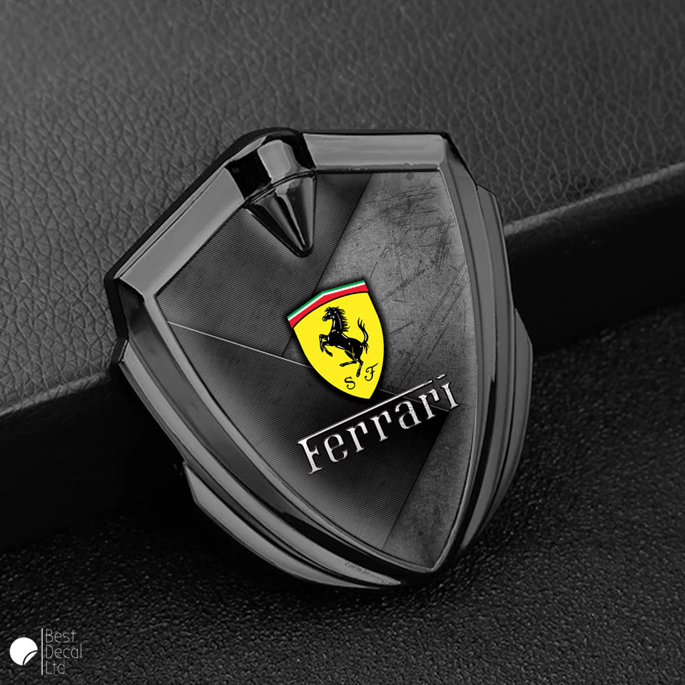 Ferrari Emblem | Side Badge Logo | Premium Quality Handmade Metal Fender Decal | Multiple Designs