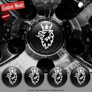 Set of 4 Saab Decals Center Wheel Cap Stickers Custom Handmade Rim Emblems Multiple Designs