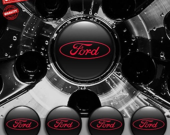 Set of 4 Ford Decals Center Wheel Cap Stickers Custom Handmade Rim Emblems Multiple Designs