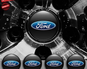 Set of 4 Ford Decals Center Wheel Cap Stickers Custom Handmade Rim Emblems Multiple Designs