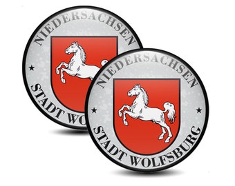 2pcs 3D Gel Registration Stickers Niedersachsen All Regions and Districts German License Plate Silicone Seal Badge Plakette Decals