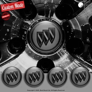 Set of 4 Buick Decals Center Wheel Cap Stickers Custom Handmade Rim Emblems Multiple Designs