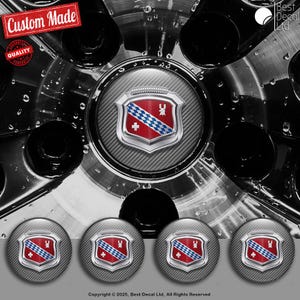 Set of 4 Buick Decals Center Wheel Cap Stickers Custom Handmade Rim Emblems Multiple Designs