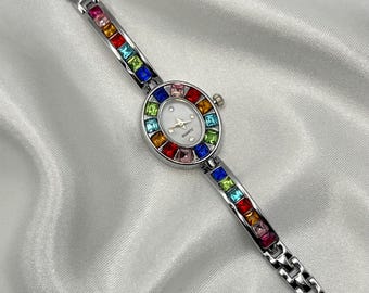 Aria Sterling Silver Multi Gemstone Watch - Vintage 925 OIT  display picture 1