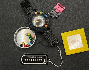 Vintage Nanoblock Watch: Black Modular Design, Japan Model (New in Box)