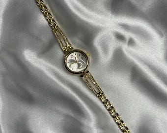 Elegant Gold Dainty Gemstone Bracelet Watch