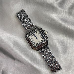 Women's Dainty Silver Tank Style Watch Y2K -New