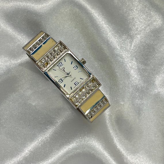 Silver and Cream Watch‎ with Rhinestones BKE Rhinestone Watch - Clothing in Silver Cream | Buckle main image 3